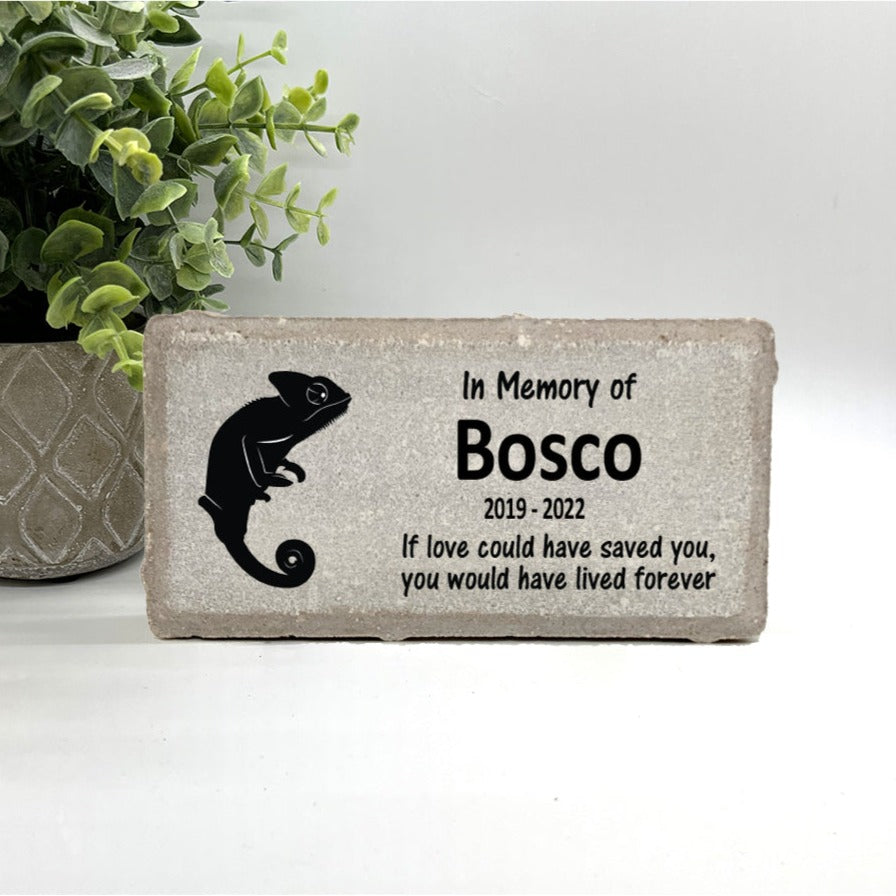 Chameleon Memorial Stone - Personalized Custom Pet Memorial Garden Tribute