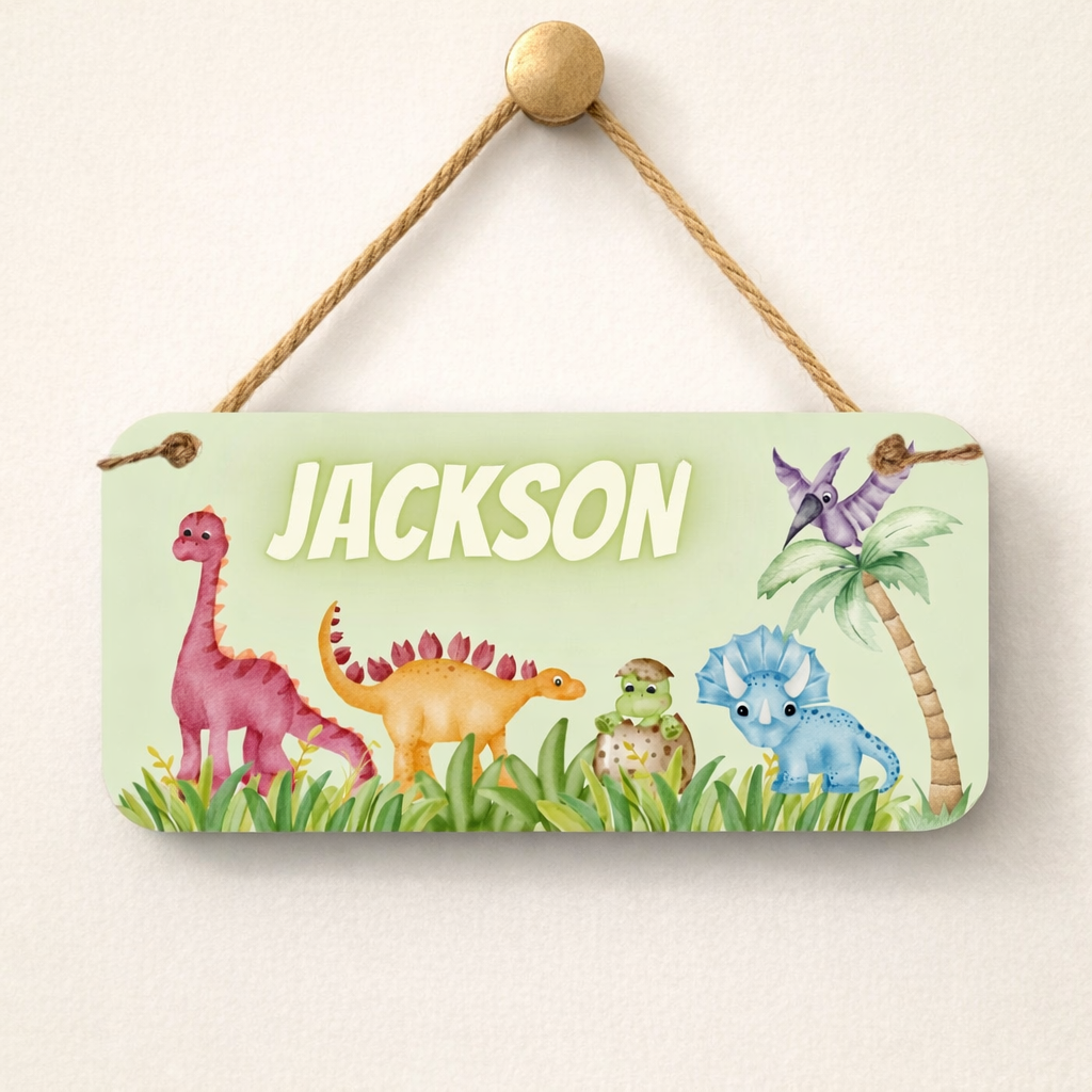 Personalized Dinosaur Sign – Custom Kids Room Sign With Dinosaur Art custom kids room name sign with personalized name design