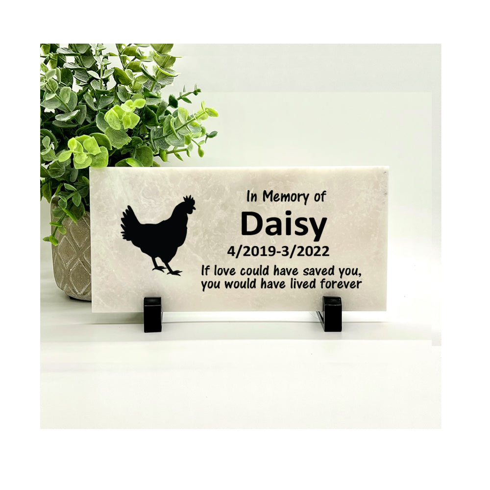 Chicken Memorial Stone – Personalized Pet Memorial Plaque for Garden & Indoor Use