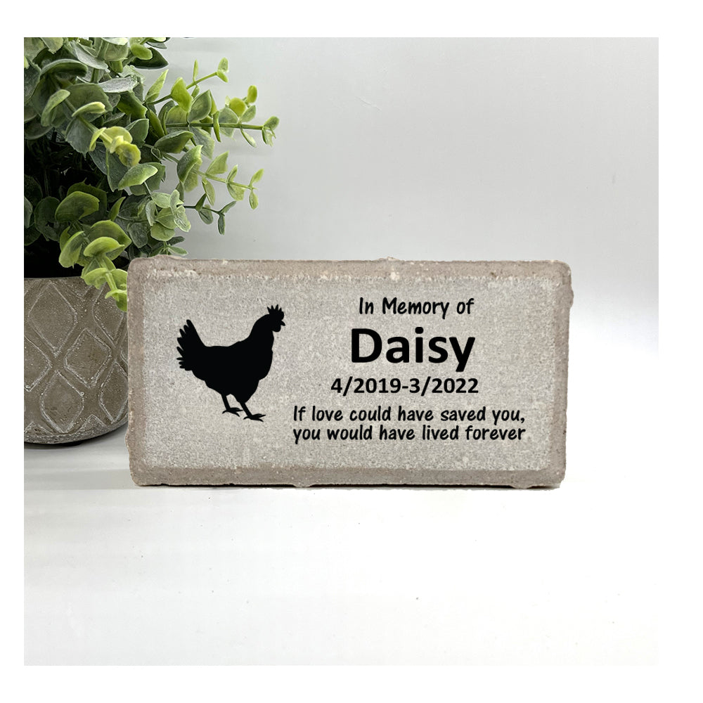 Chicken Memorial Stone – Personalized Pet Memorial Plaque for Garden & Indoor Use