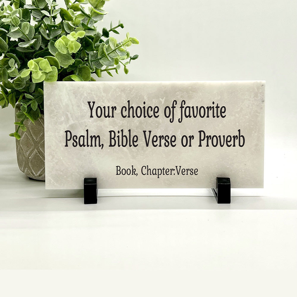 Custom Bible Verse Sign - Personalized Scripture Stone | Marble, Concrete & Slate Plaques