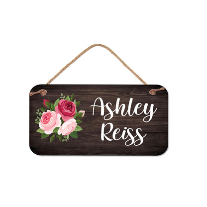 Custom Name Sign - Flower Name Plaque | Personalized Wall Sign Waterproof PVC