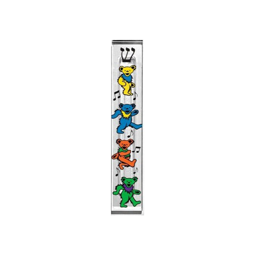 Dancing Bears Mezuzah - Clear Acrylic Mezuzah Case | Modern Judaica Gift