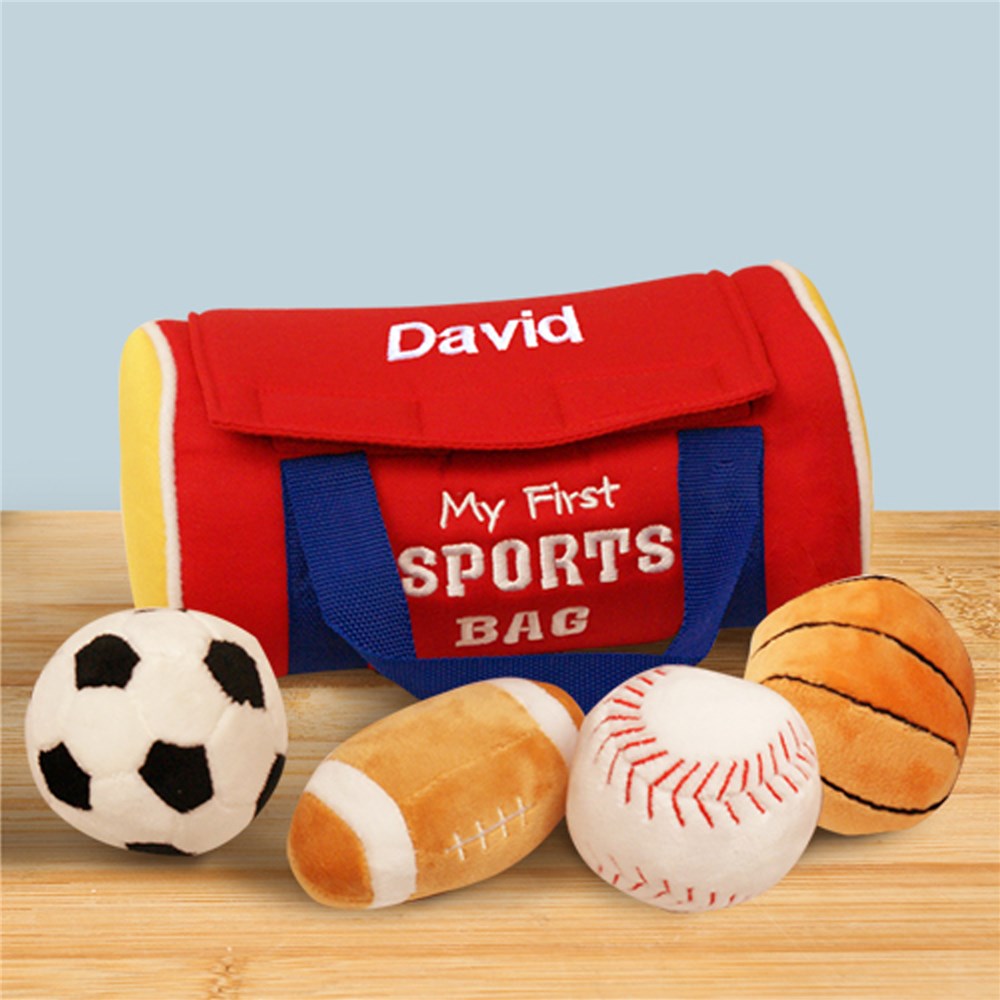 Personalized My First Sports Bag – Plush Baby Sports Toy Gift Set