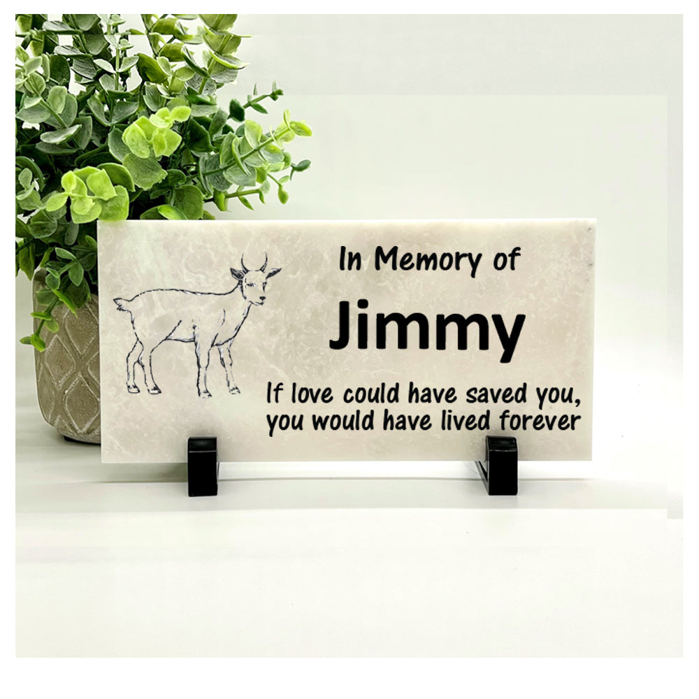 Goat Memorial Stone - Personalized Pet Memorial Stone With Custom Tribute