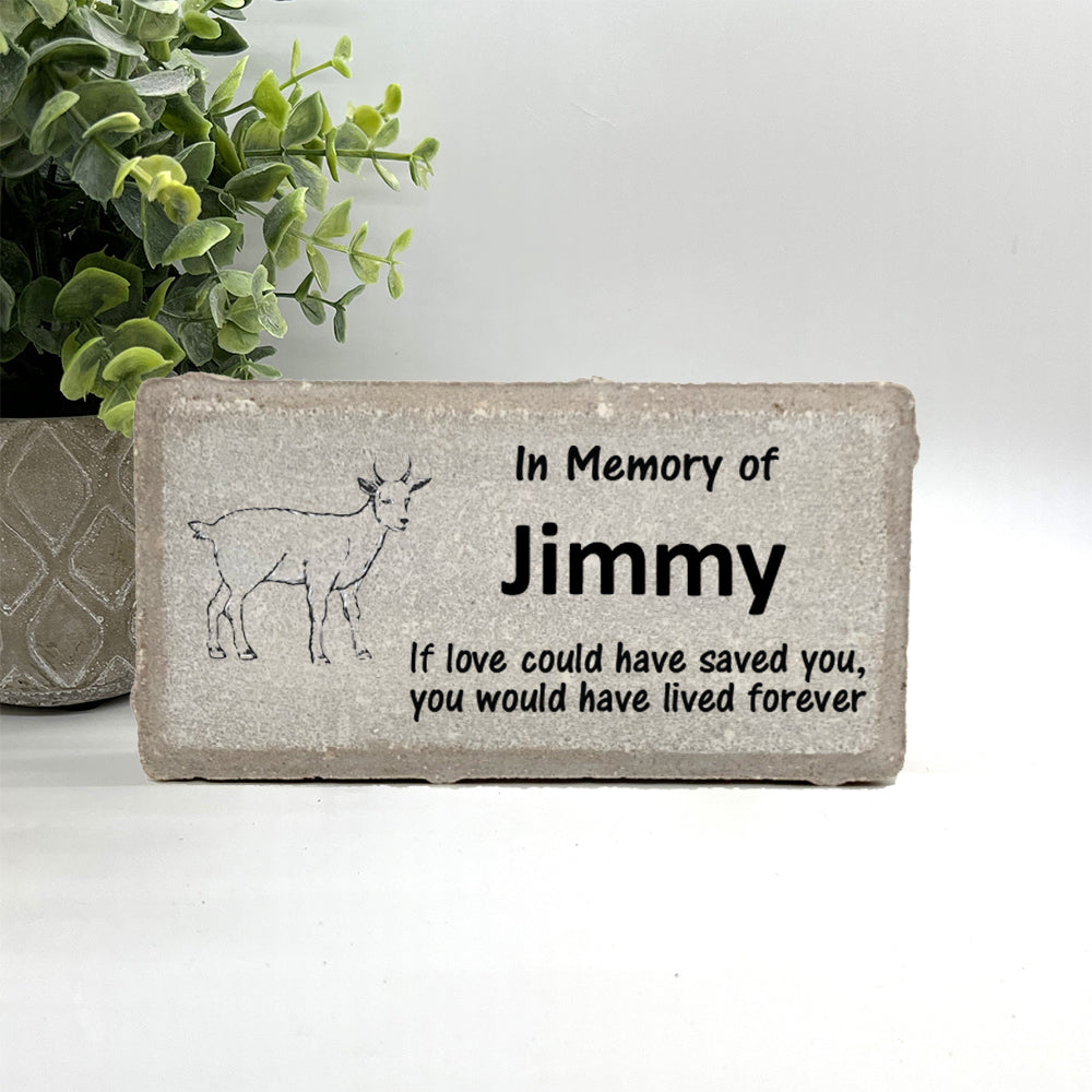 Goat Memorial Stone - Personalized Pet Memorial Stone With Custom Tribute