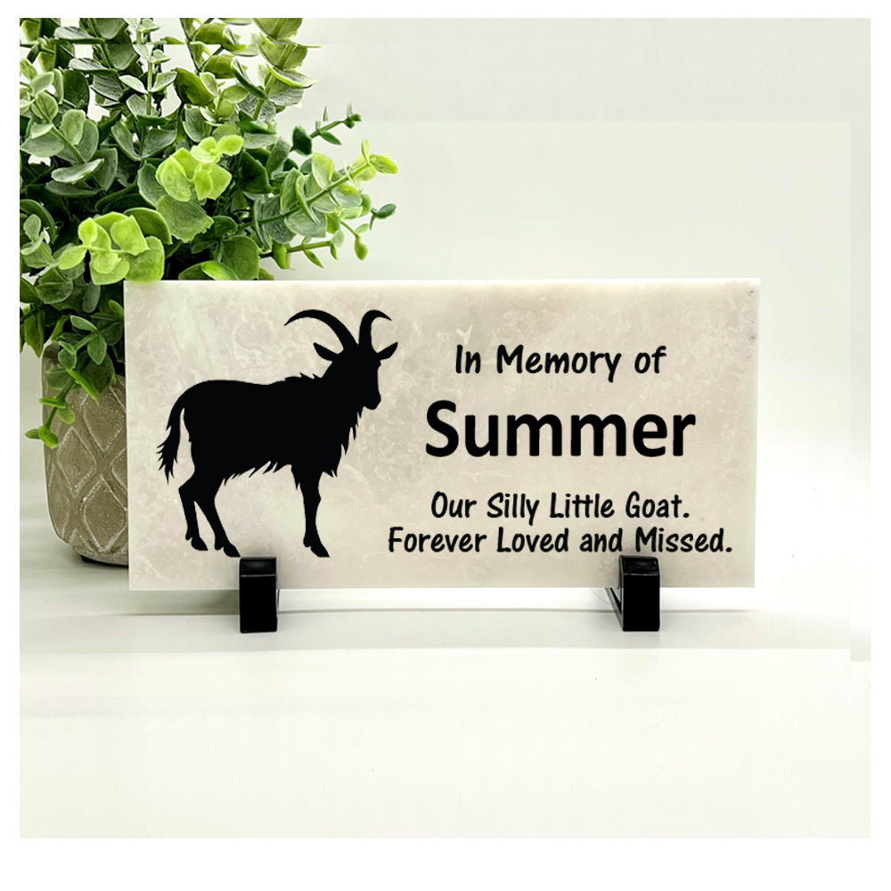 Goat Memorial Stone - Personalized Custom Pet Keepsake For Garden