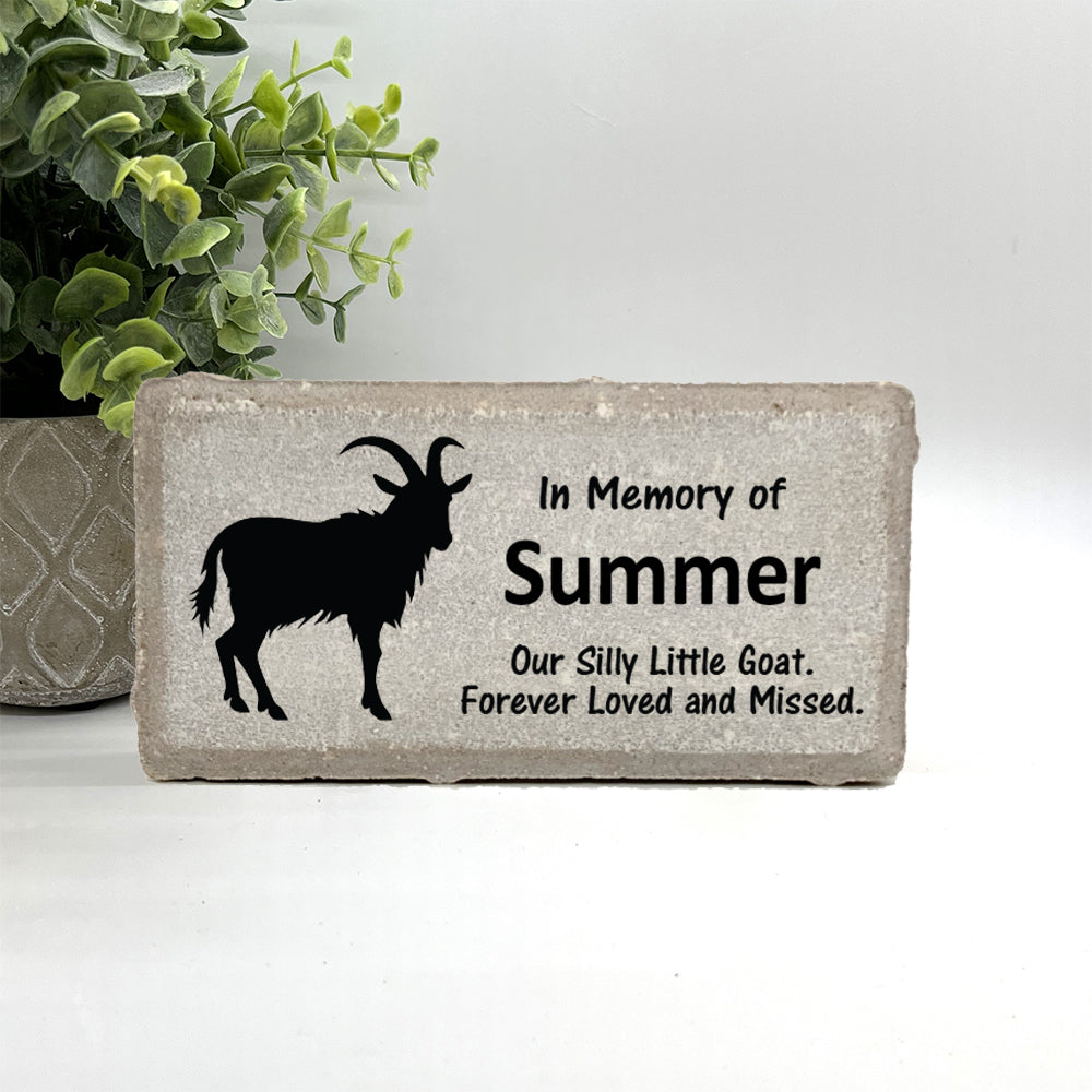 Goat Memorial Stone - Personalized Custom Pet Keepsake For Garden