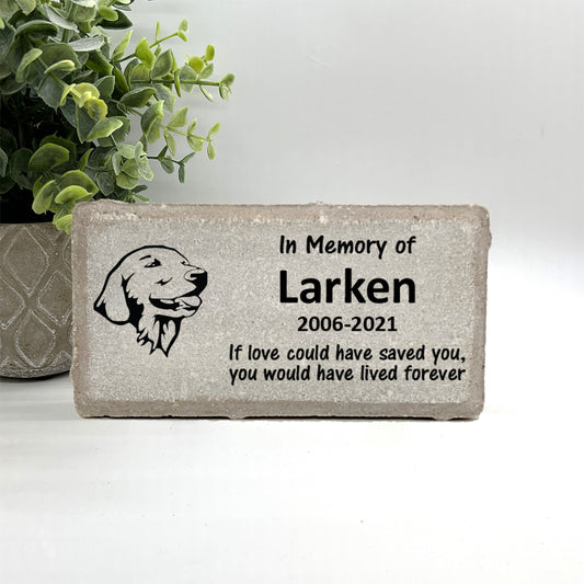 Golden Retriever Memorial Stone - Personalized Dog Memorial Gift for Pet Loss