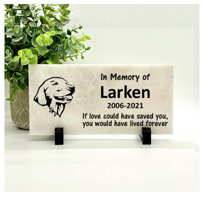 Golden Retriever Memorial Stone - Personalized Dog Memorial Gift for Pet Loss