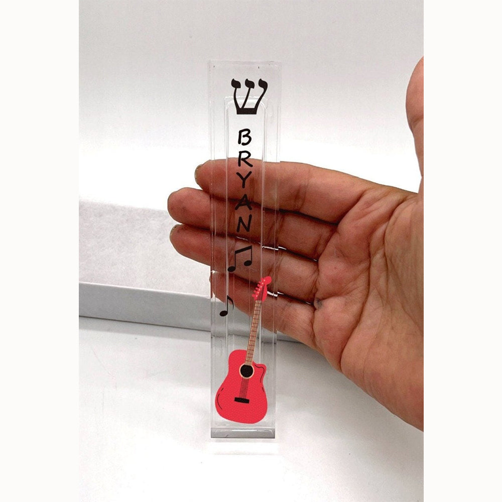 Personalized Guitar Mezuzah | Custom Acrylic Mezuzah Case With Adhesive