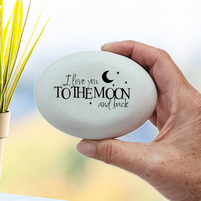 Custom Stone Gift - I love you to the moon and back - Indoor gift stone