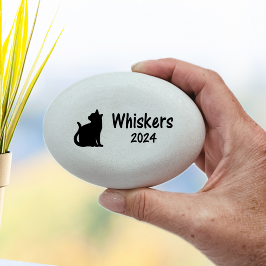 Cat Memorial Stone - Personalized Indoor Oval Pet Keepsake Sympathy Gift