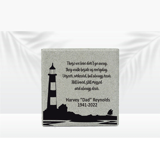 Personalized Lighthouse Memorial Gift with a variety of indoor and outdoor stone choices at www.florida-funshine.com. Our Personalized Family And Friends Memorial Stones serve as heartfelt sympathy gifts for those grieving the loss of a loved one, ensuring a lasting tribute cherished for years. Enjoy free personalization, quick shipping in 1-2 business days, and quality crafted memorials made in the USA.