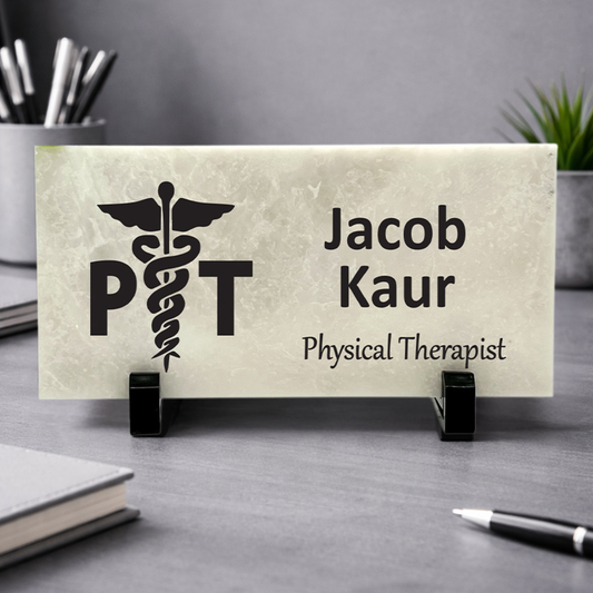 Physical Therapist Marble Desk Name Plate