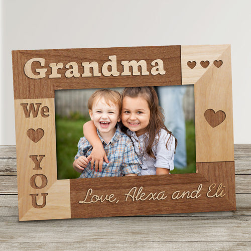 Grandma Picture Frame – I Love Grandma Engraved Wood Photo Frame