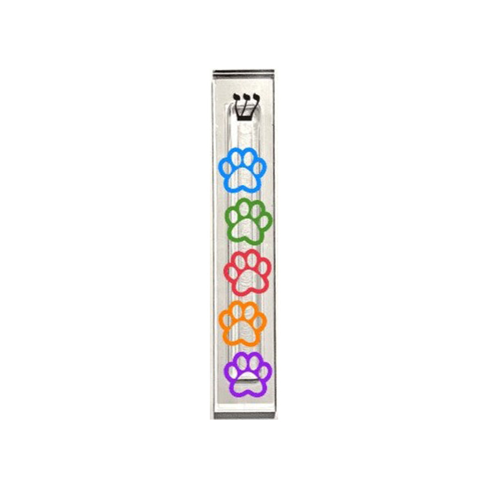 Paw Print Mezuzah – Personalized Acrylic Case | Jewish Gift for Pet Lovers