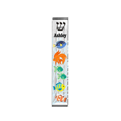 Personalized Acrylic Mezuzah - Fish Design Custom Mezuzah Case for Jewish Home Decor
