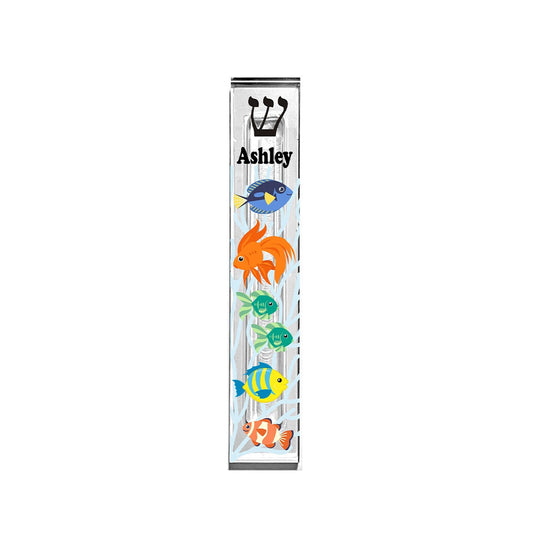 Personalized Acrylic Mezuzah - Fish Design Custom Mezuzah Case for Jewish Home Decor