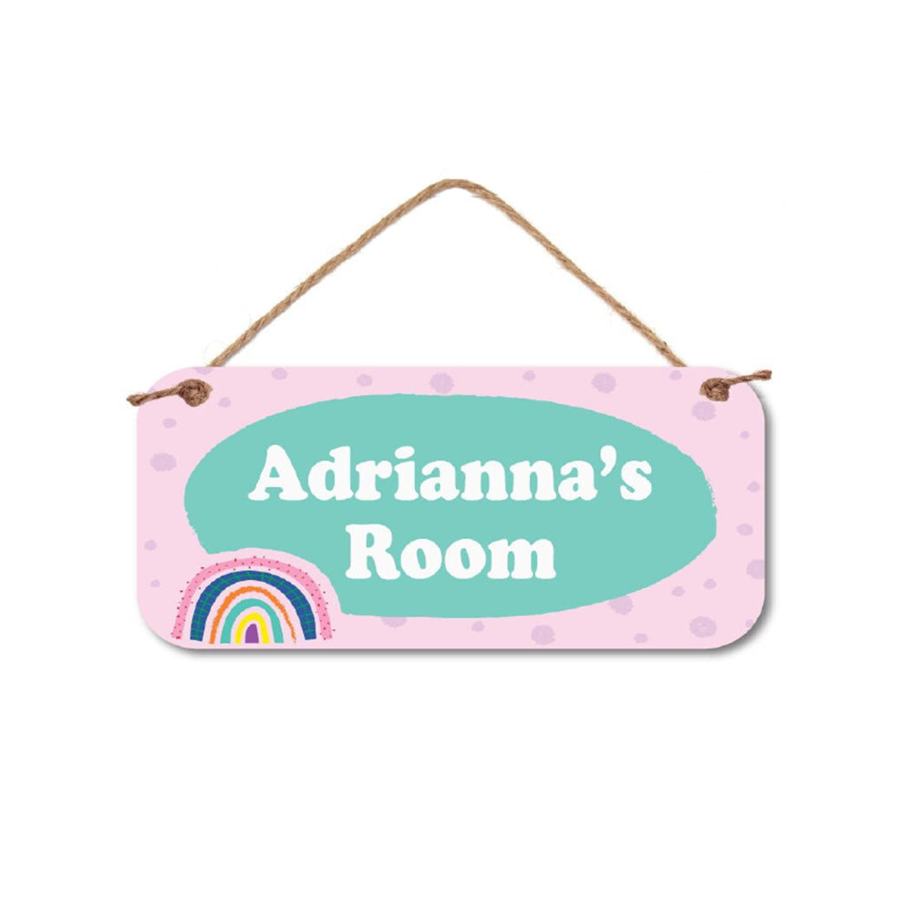 Personalized Name Sign - Custom Room Sign | Cute Rainbow Wall Decor 5"x10" Waterproof PVC