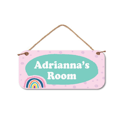 Personalized Name Sign - Custom Room Sign | Cute Rainbow Wall Decor 5"x10" Waterproof PVC