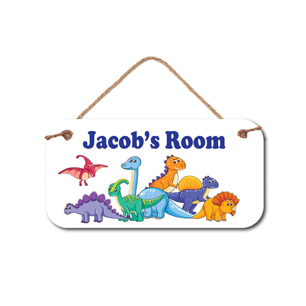 Dinosaur Name Sign - Personalized 5" x 10" Waterproof PVC Kids Room Decor
