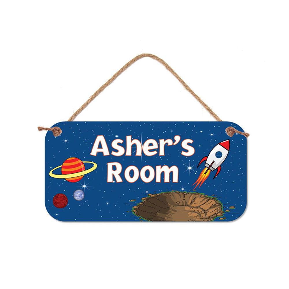 Personalized Name Sign - Custom Room Sign | Outer Space Waterproof PVC Decor 5x10