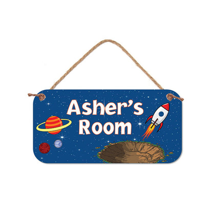 Personalized Name Sign - Custom Room Sign | Outer Space Waterproof PVC Decor 5x10