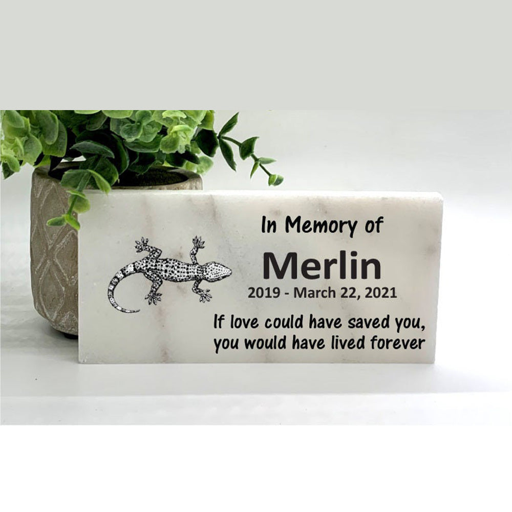 Gecko Memorial Stone – Personalized Leopard Gecko Sympathy Gift