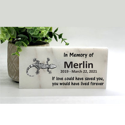 Gecko Memorial Stone – Personalized Leopard Gecko Sympathy Gift