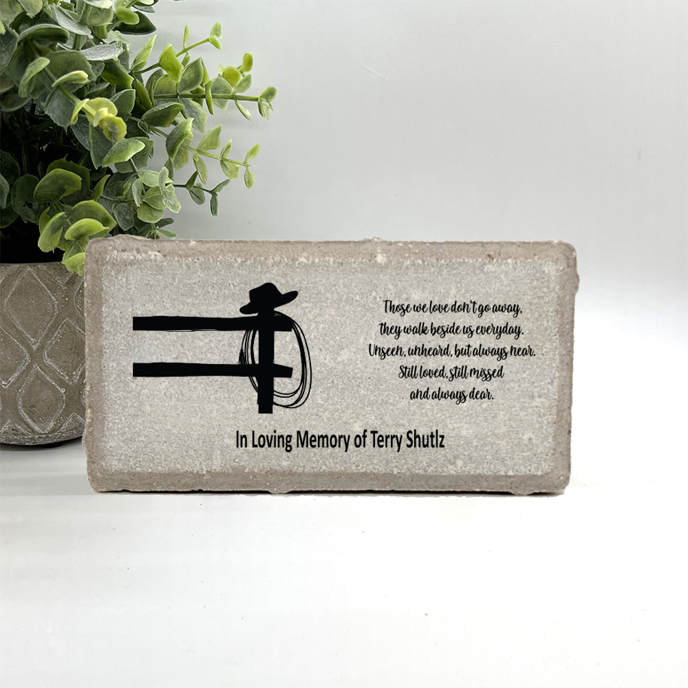 Cowboy Memorial Stone - Personalized Outdoor Memorial Stone With Tribute