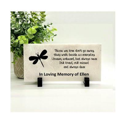 Dragonfly Memorial Stone – Personalized Custom Remembrance Plaque Gift