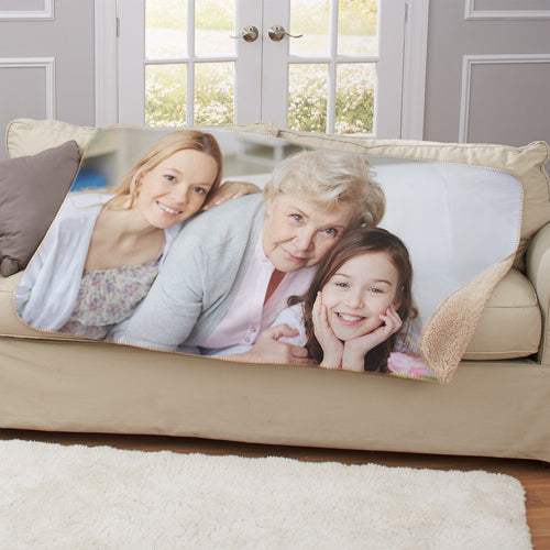 personalized photo sherpa throw blanket custom picture 37x57