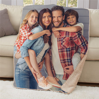 personalized photo sherpa blanket custom picture 50x60 throw blanket