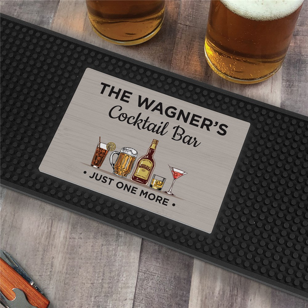 Personalized Cocktail Bar with Drinks Bar Mat – Custom PVC Bar Runner