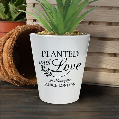 Personalized Planted with Love Ceramic Flower Pot – Custom Planter Gift