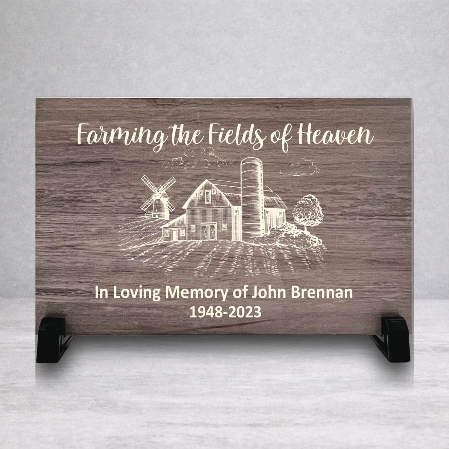 Farmer Memorial Plaque - Custom Wood Memorial Gift Plaque for Grief Remembrance