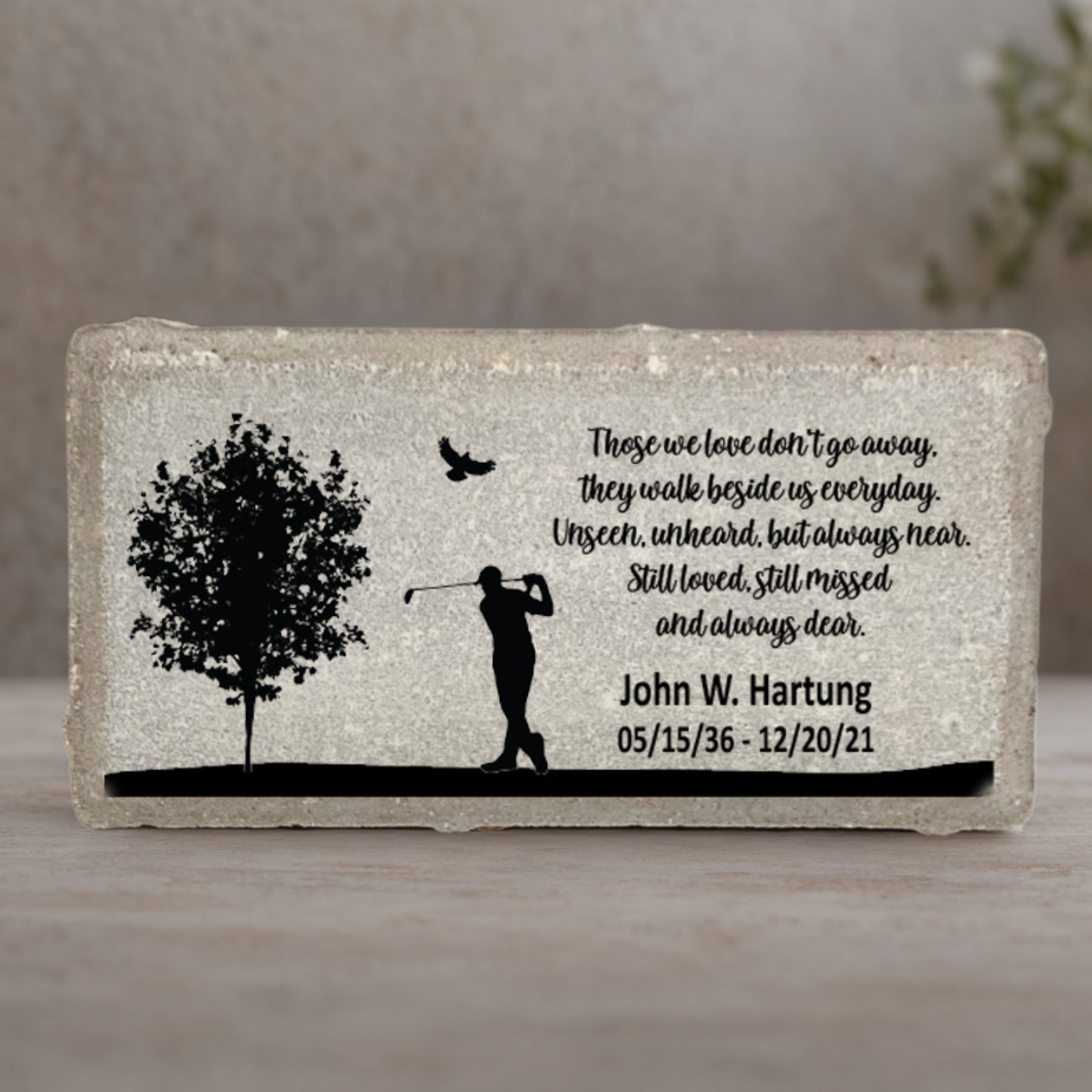 Golfer Memorial Stone – Personalized Remembrance Stone