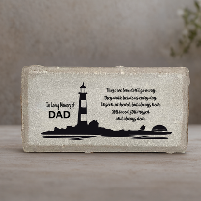 Lighthouse Memorial Stone - Personalized Concrete Or Marble Tribute