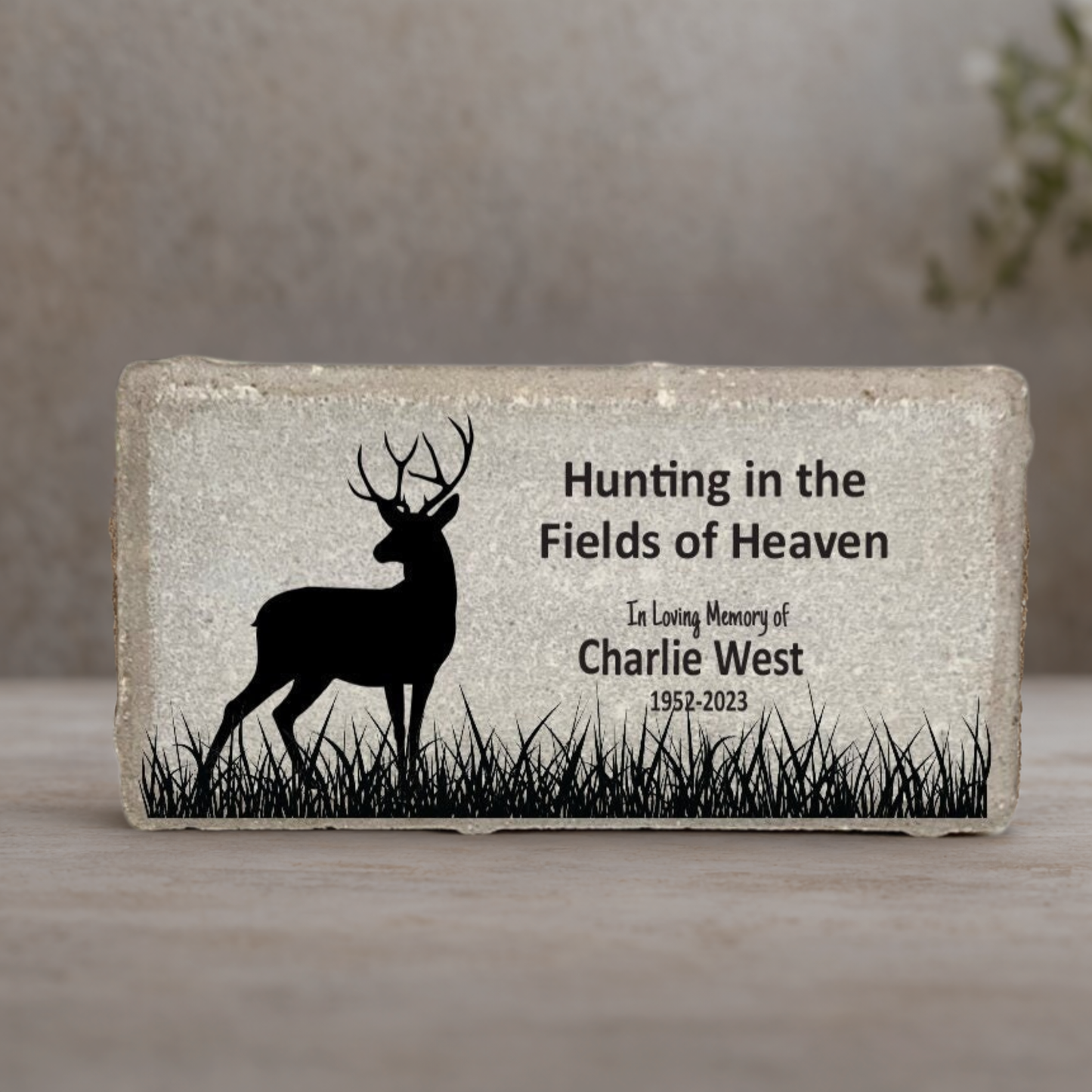 Hunter Memorial Stone – Personalized Memorial Gift | Custom Concrete or Marble Plaque