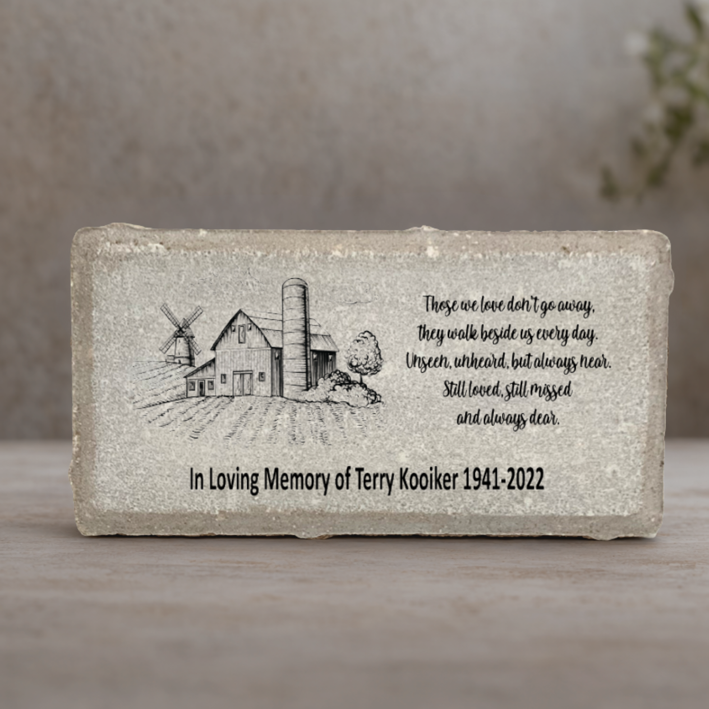Farmer Memorial Stone – Personalized Farm Memorial Gift