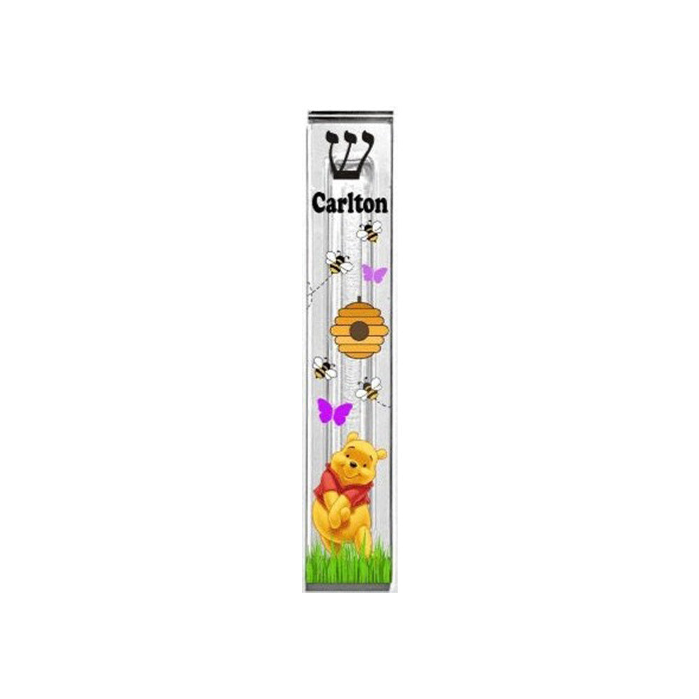 Personalized Acrylic Mezuzah - Winnie The Pooh Custom Mezuzah Case With Adhesive