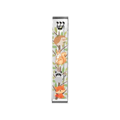 Personalized Acrylic Mezuzah - Kids Woodland Animals Case | Custom Judaica Gift