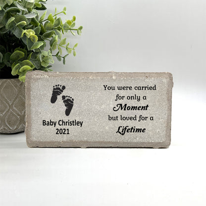 Baby Memorial Stone - Personalized Infant Keepsake | Concrete or Marble Stone