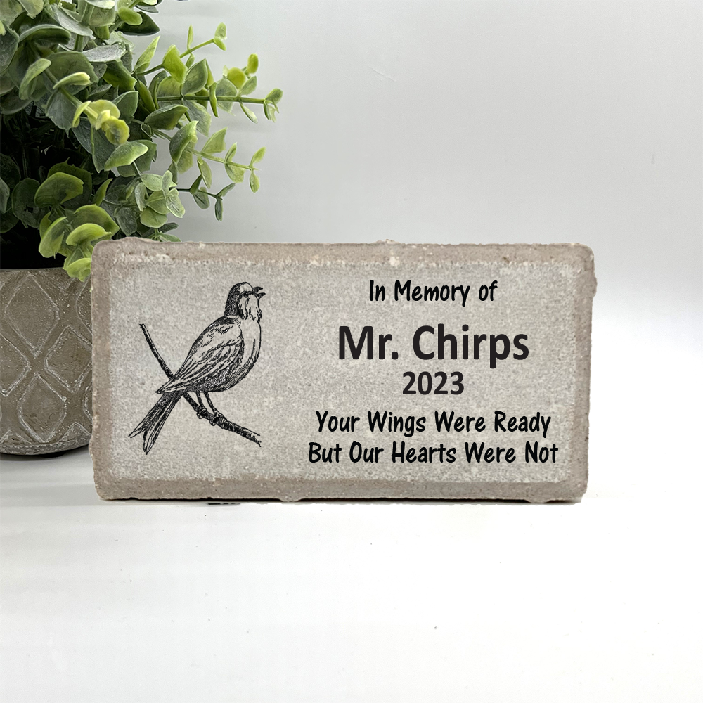 Bird Memorial Stone - Custom Concrete & Marble Pet Remembrance Gift