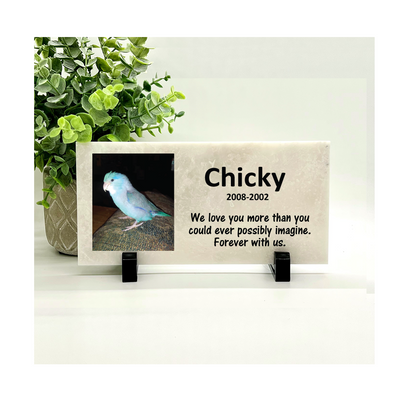 Bird Memorial Stone - Personalized Photo Keepsake | Custom Pet Memorial