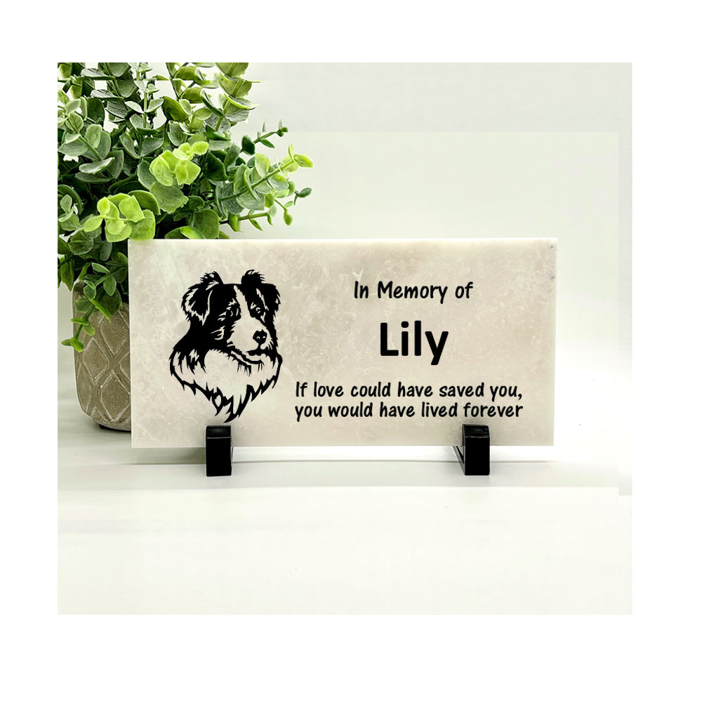 Border Collie Memorial Stone - Personalized Pet Memorial Keepsake