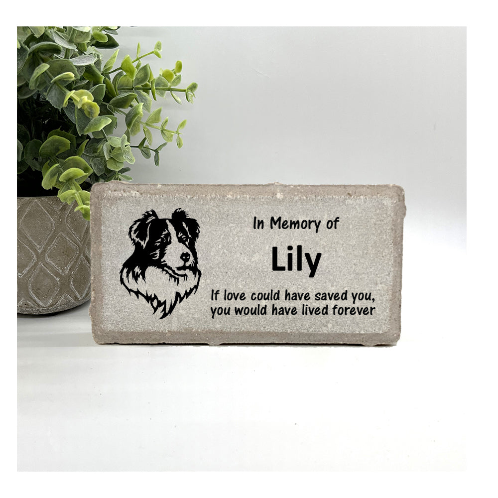 Border Collie Memorial Stone - Personalized Pet Memorial Keepsake