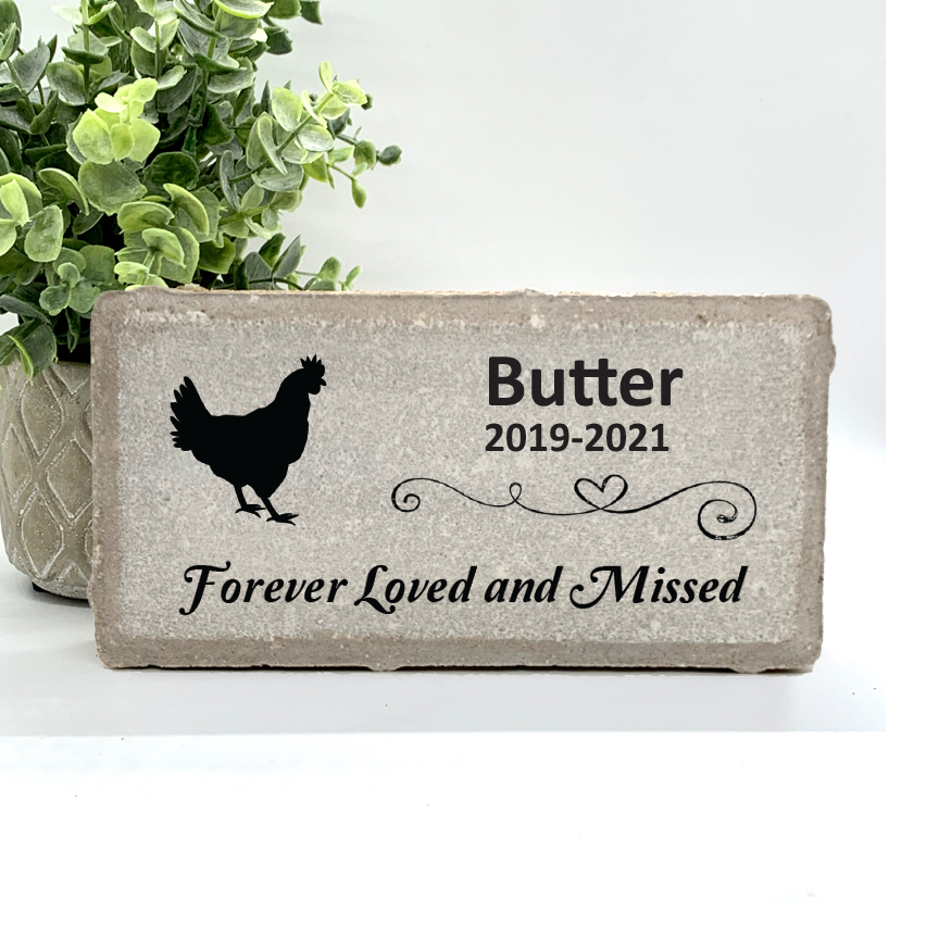Chicken Memorial Stone - Personalized Pet Memorial Keepsake