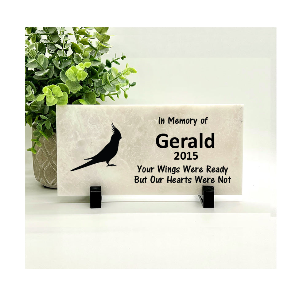 Cockatiel Memorial Stone – Personalized Bird Memorial Keepsake Gift